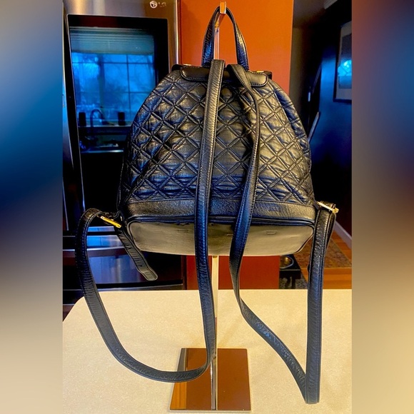 MCM Black & Gold Quilted Backpack, EUC main image 7